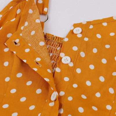 60s Polka Dot Dress Yellow