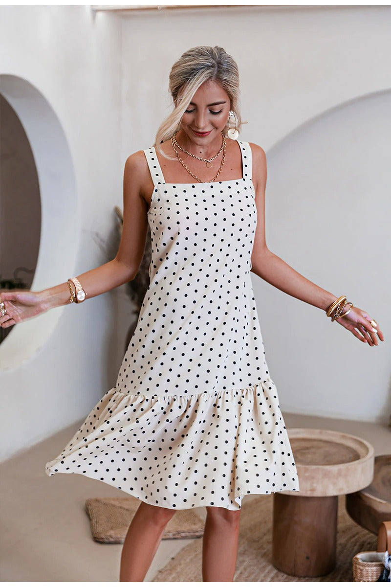 Black And White Vintage Polka Dot Dress