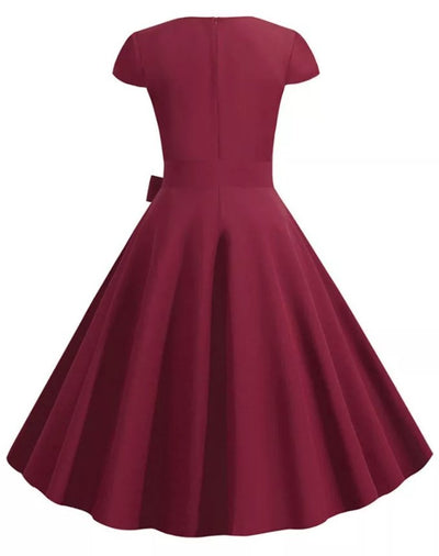 Burgundy 50s American Dress