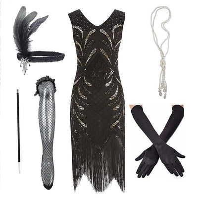 Chic Black 1920s Dress