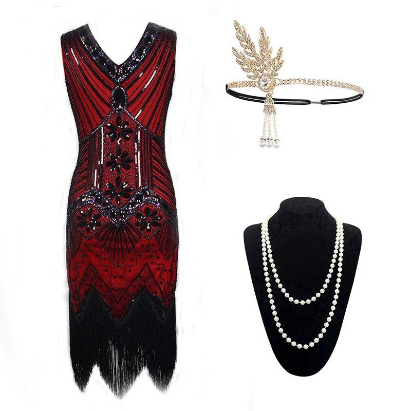 Red 1920s Gatsby Dress