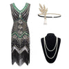 Gatsby 1920s Dress Green Gold