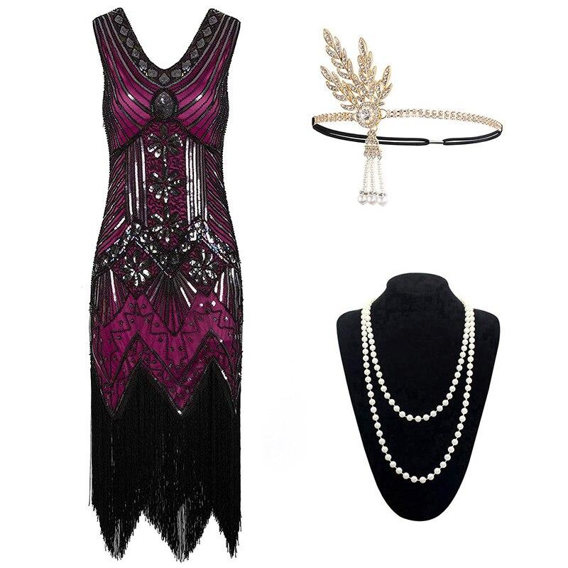 Gatsby 20s Dress Purple