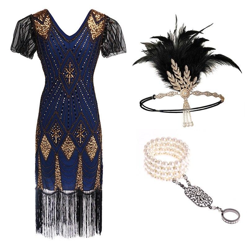 20s Prohibition Dress Blue