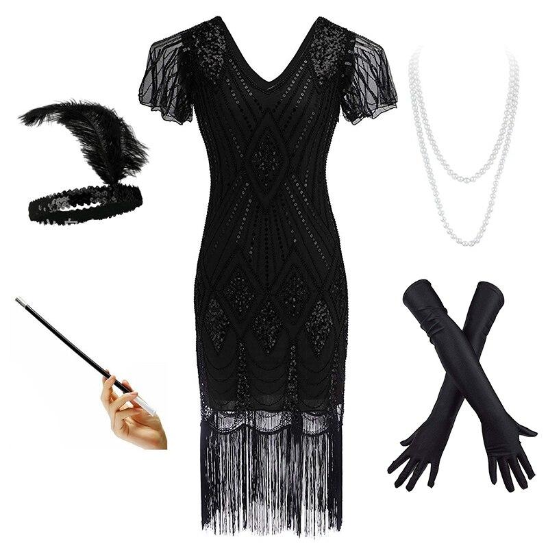 Black Prohibition 20s Dress