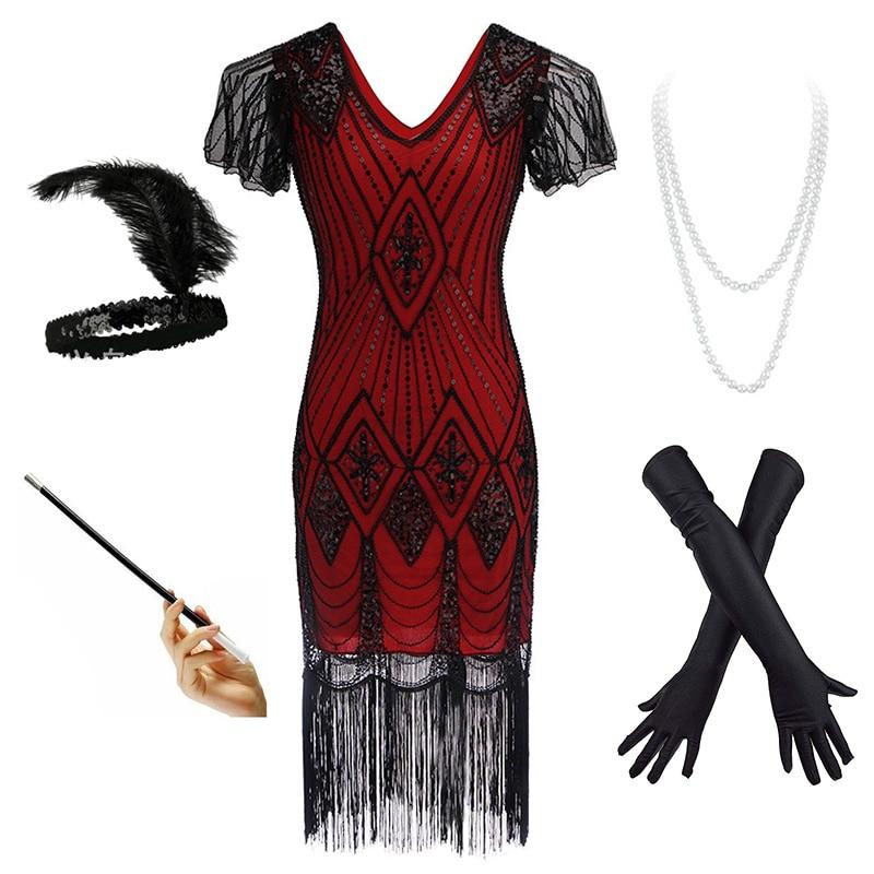 Red Prohibition 20s Dress