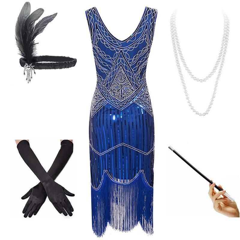 Vintage 1920s Dress Blue