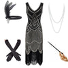 Vintage Black And Gold 1920s Dress