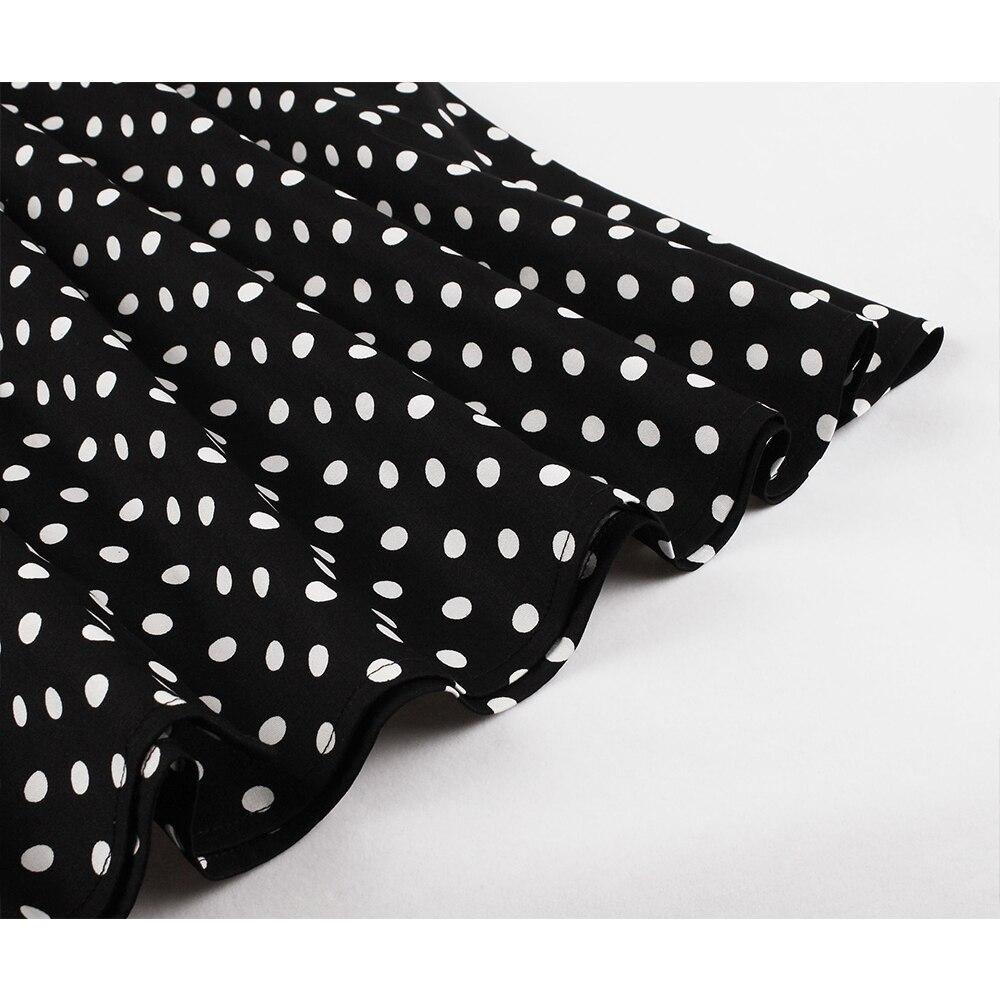 1950s American Vintage Black White Polka Dot Dress