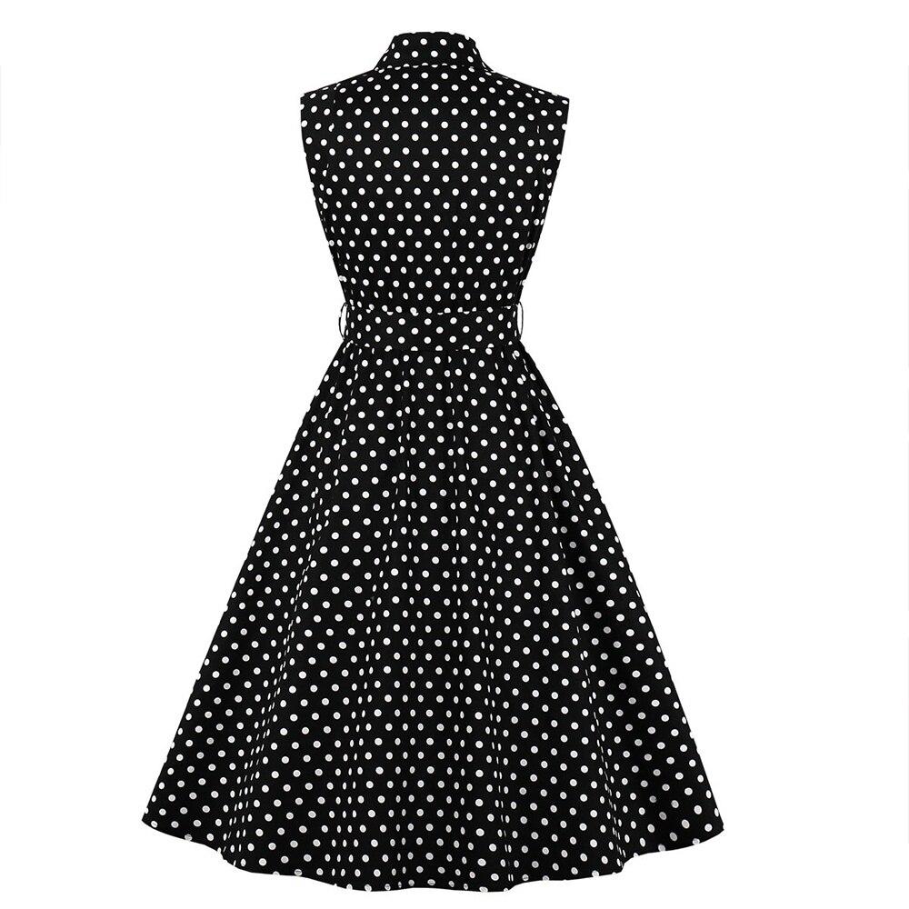 1950s American Vintage Black White Polka Dot Dress