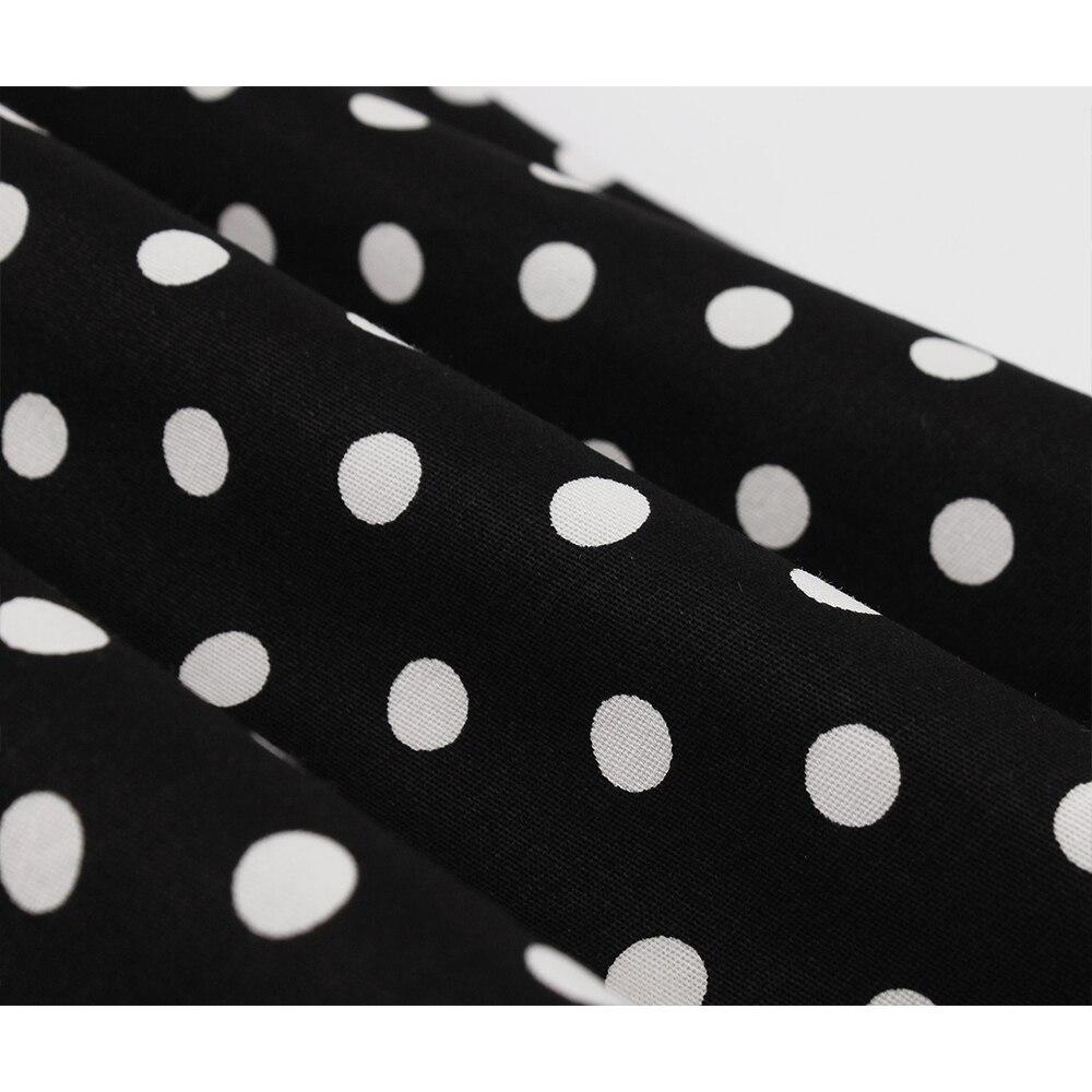 1950s American Vintage Black White Polka Dot Dress
