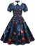 Navy Floral 50s Dress