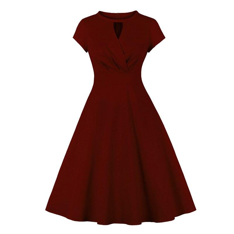 Burgundy 50s Cache Coeur Dress