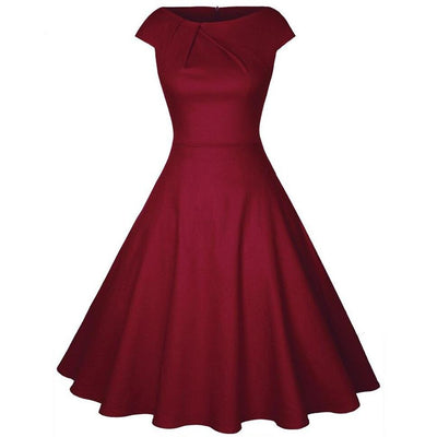 Burgundy 50s Chic Dress