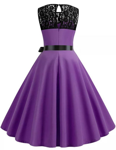 50s Flare Dress Purple