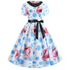 Blue Polka Dot Flower 50s obleka