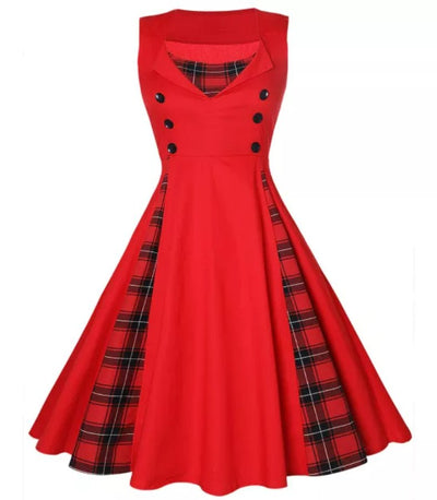 Red Plus Size 50s Dress