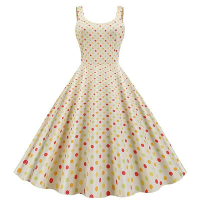 Beige Pin Up 50s Dress