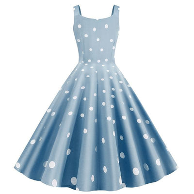 50s Pin Up Dress Blue