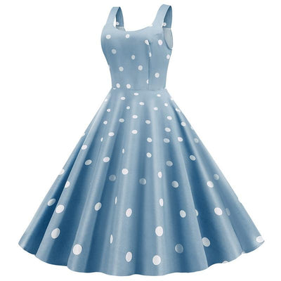 50s Pin Up Dress Blue