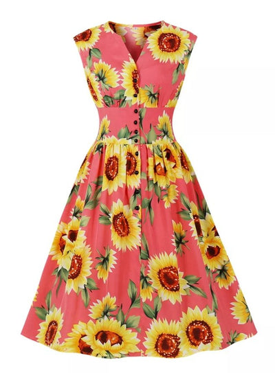 50s Pin Up Dress Beautiful Flowers