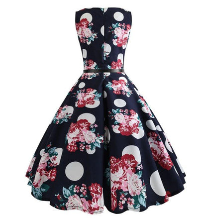 Navy Pin Up 50s Dress