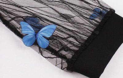 Φόρεμα Blue Butterflies Pin Up 50s