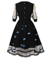 Blue Butterflies Pin Up 50s Dress