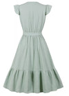 Plain Green 50s Pin Up Dress