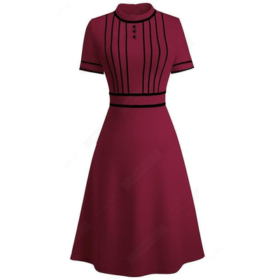 Burgundy 60s Chic Dress