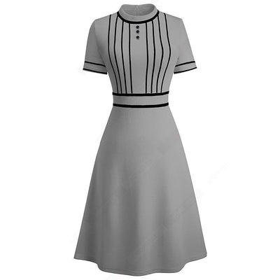 60s Chic Dress Gray