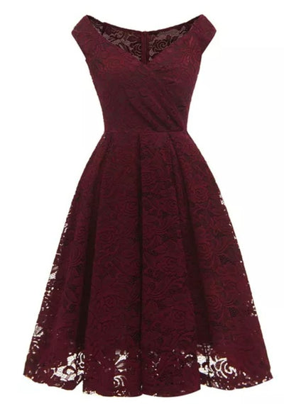 60s Burgundy Evening Dress