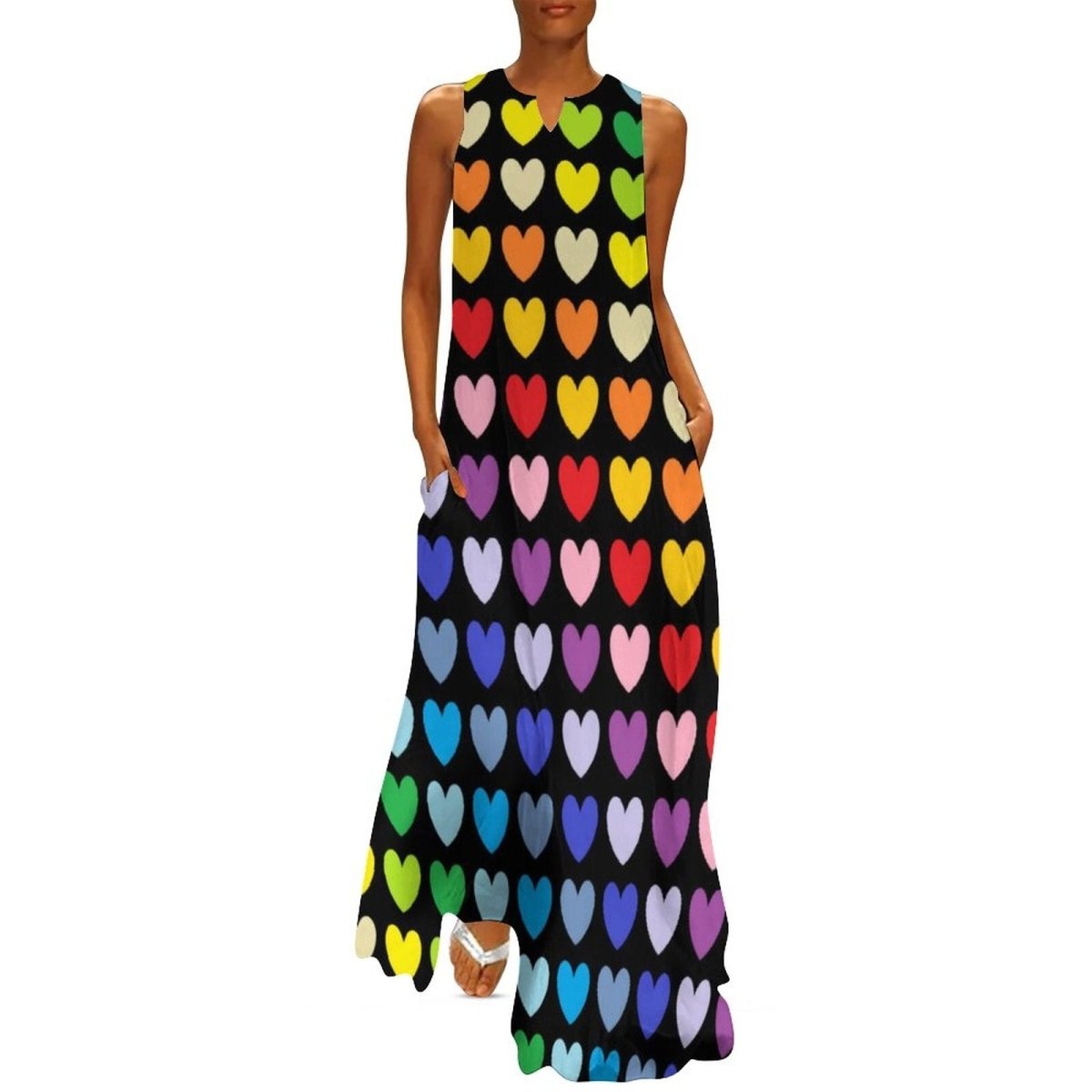 Multicolored Chic 70s Dress