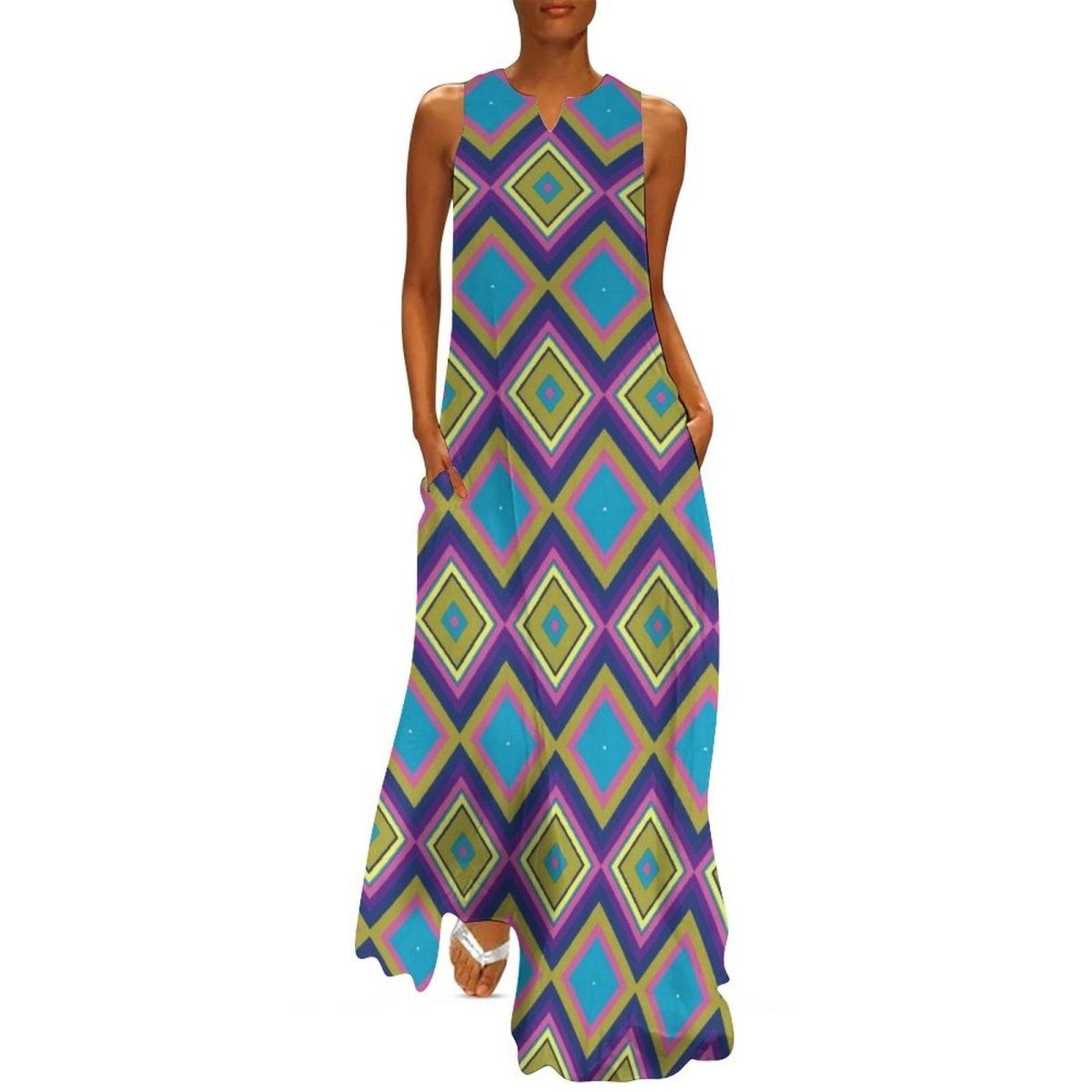 70s Hippie Diamond Dress