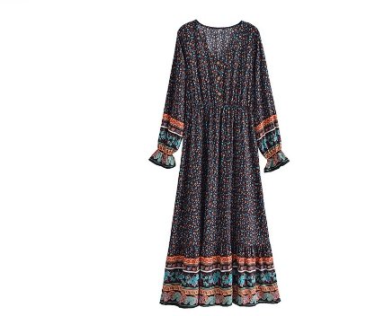 Black Gingham 70s Dress