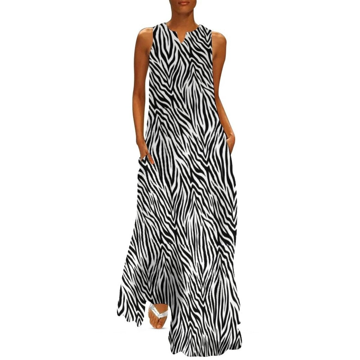 Vintage 70s Black And White Dress