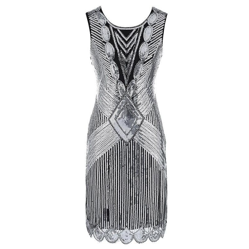 Plus Size Silver 20s Dress