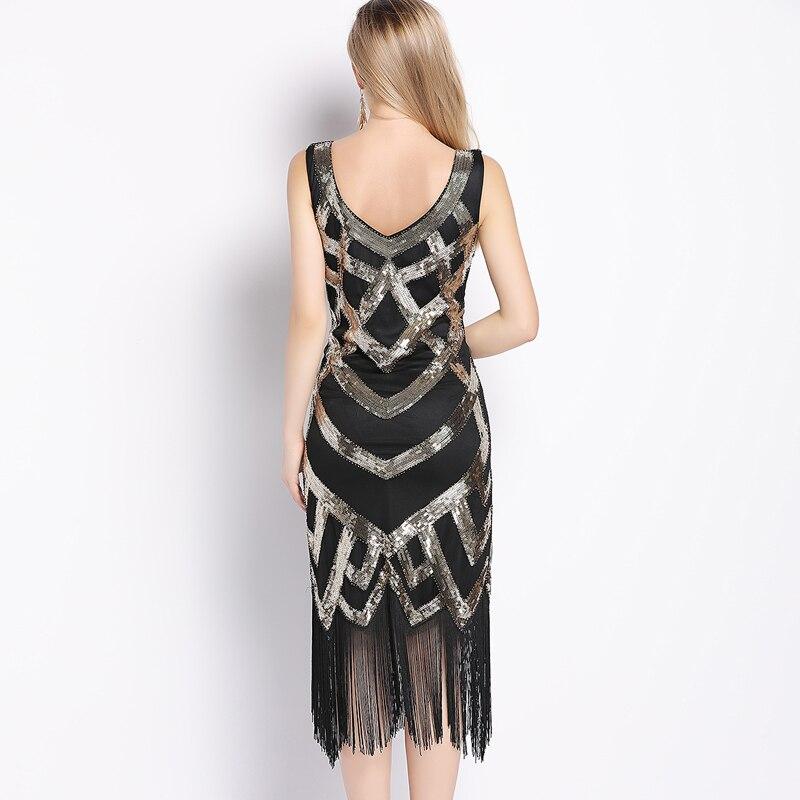 Vintage 20s Dress Black Gold