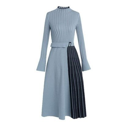 Asymmetric 40s Dress Blue