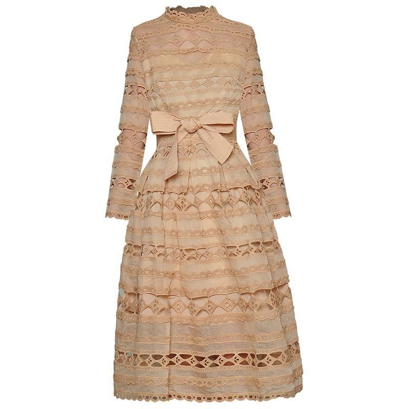 40s Champagne Openwork Dress