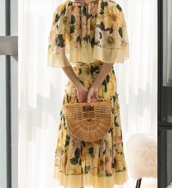 40s Chic Dress Yellow