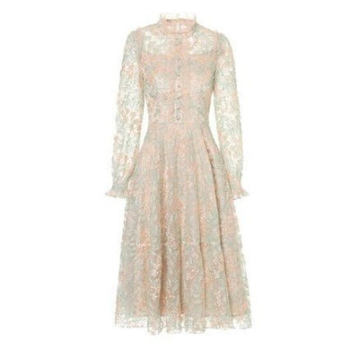 Vintage Chic 40s Lace Dress Gray
