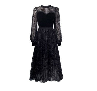 Vintage Chic 40&#39;er blondekjole Sort