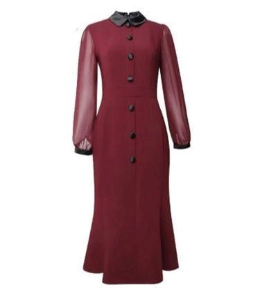 Women's 40s Dress Burgundy