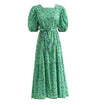 40s Green Floral Dress