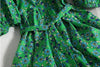 40s Green Floral Dress