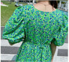 40s Green Floral Dress