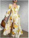 40s Dress Yellow Daisies