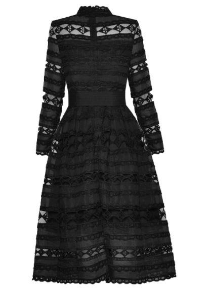40s Black Openwork Dress