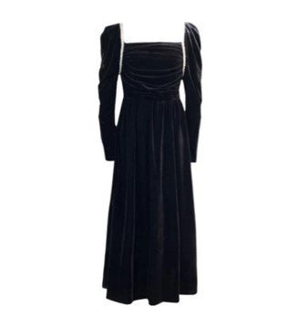 40s Dress Black Pleated Skirt